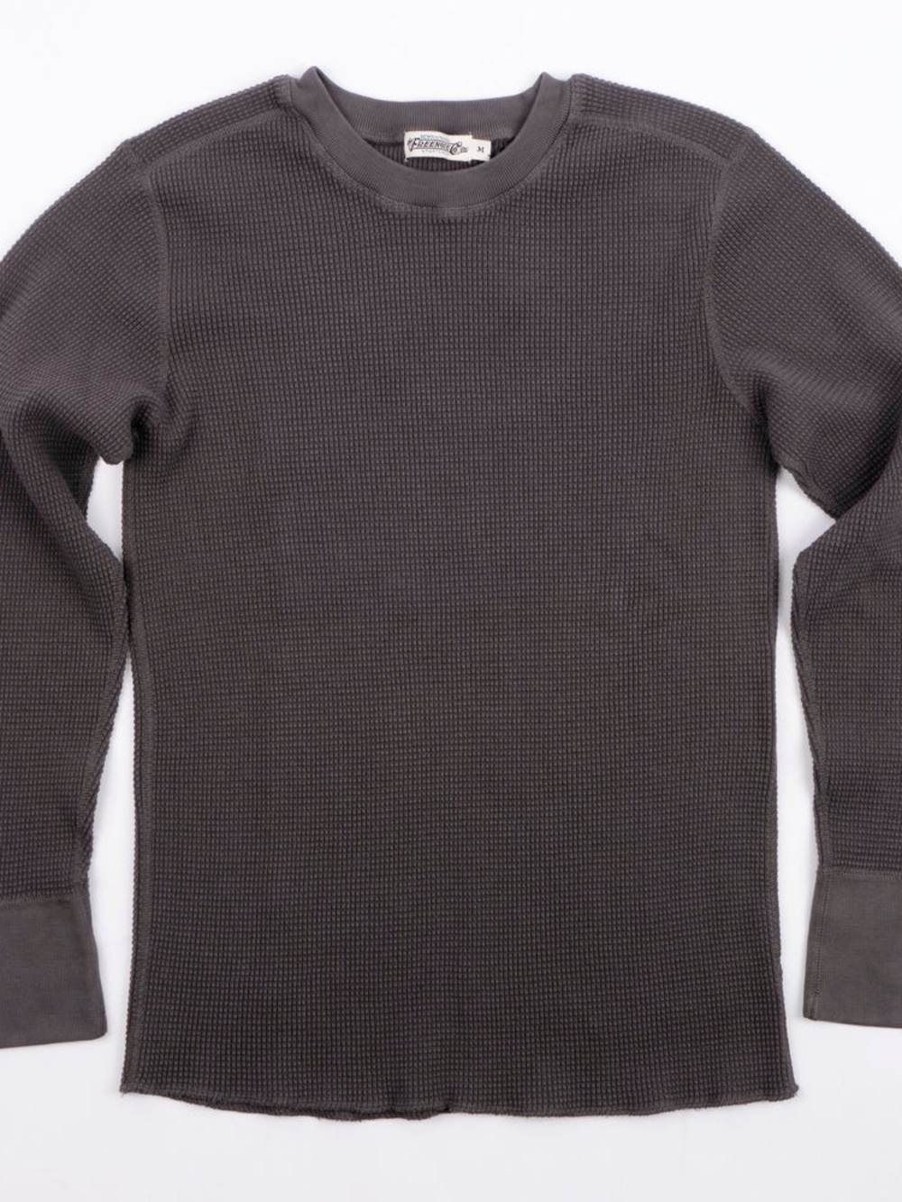 Men's Long Sleeve Waffle Thermal Crew Neck Shirt - Charcoal